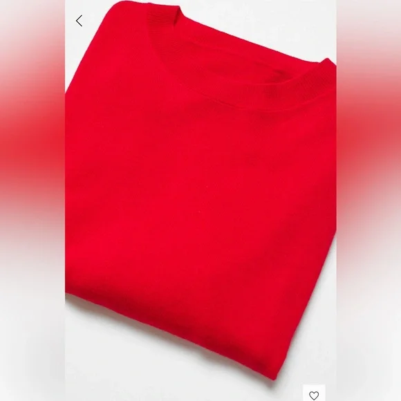 MANGO RED WOOL PERKINS-NECK SWEATER SIZE M - Picture 3 of 11